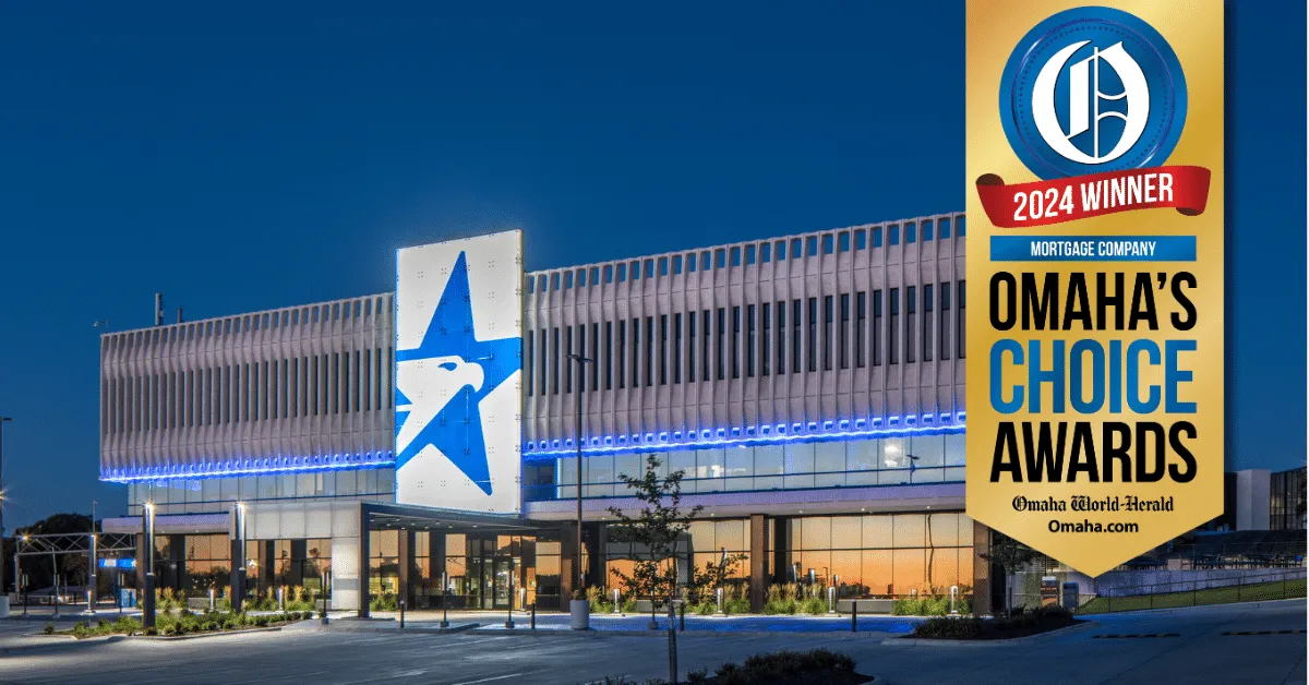 ANB headquarters with 2024 Omaha's Choice Awards winners badge