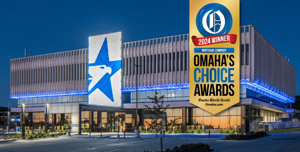 ANB headquarters with 2024 Omaha's Choice Awards winners badge