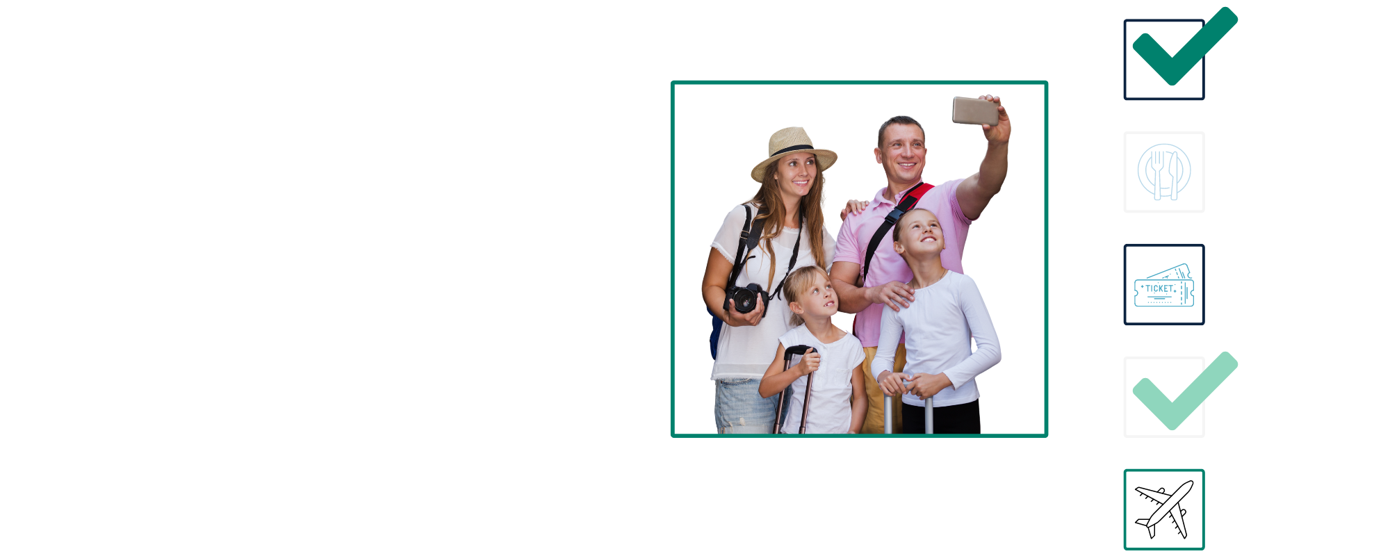 Family taking photos on vacation